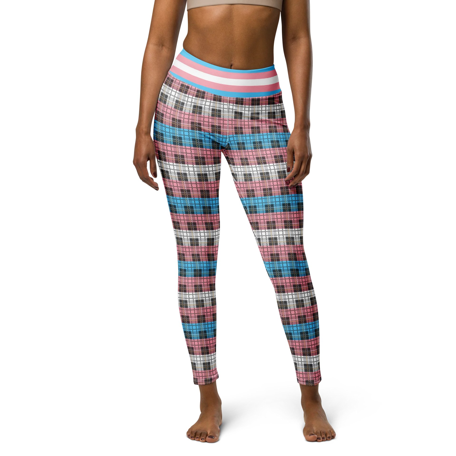 Trans Pride Plaid Leggings product image (1)
