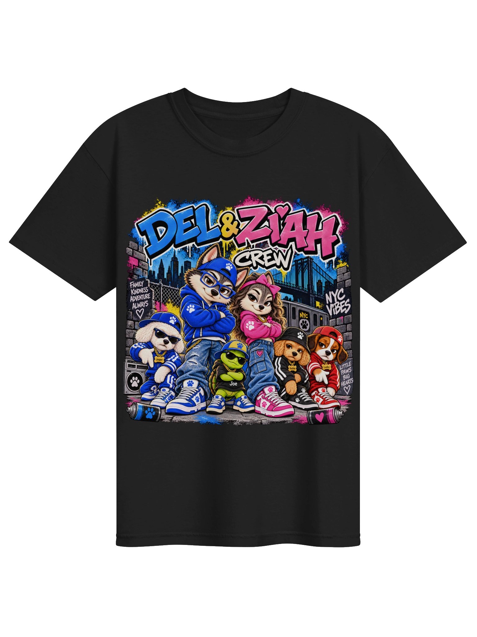 Del & Ziah Crew – 90s NYC Street Style Tee product image (1)