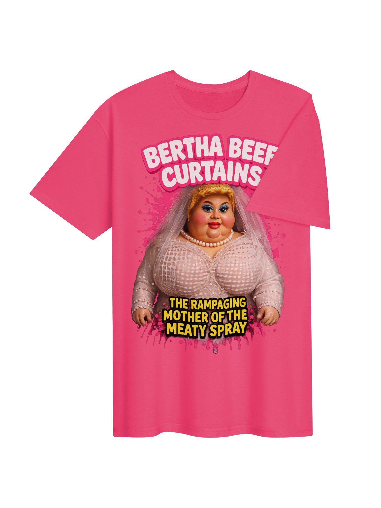 666 Toys | Bertha Beef Curtains | The Rampaging Mother Of The Meaty Spray | Gildan Unisex Softstyle T-Shirt product image (4)