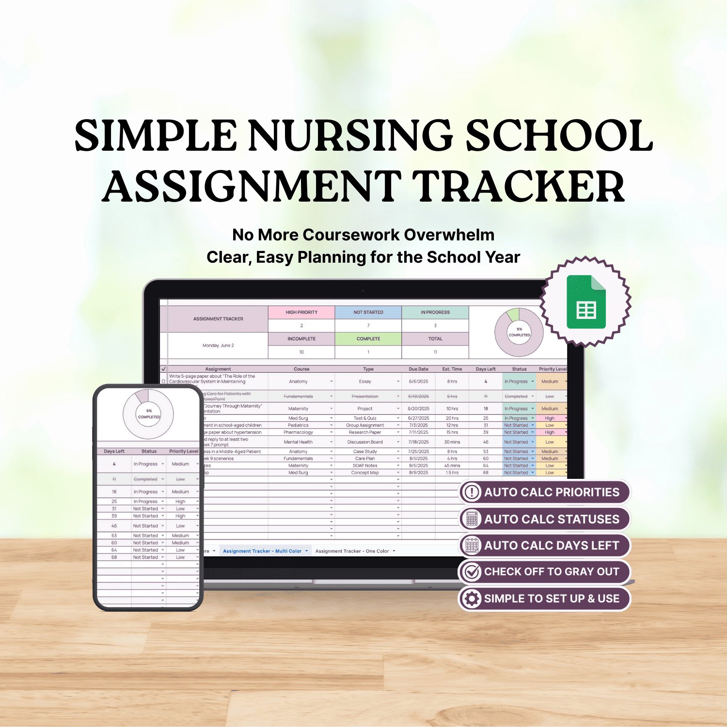 Nursing School Assignment Tracker product image (1)