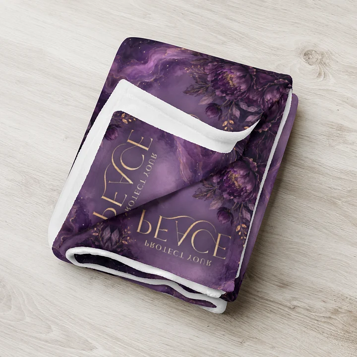 Protect Your Peace Purple Floral Throw Blanket product image (2)