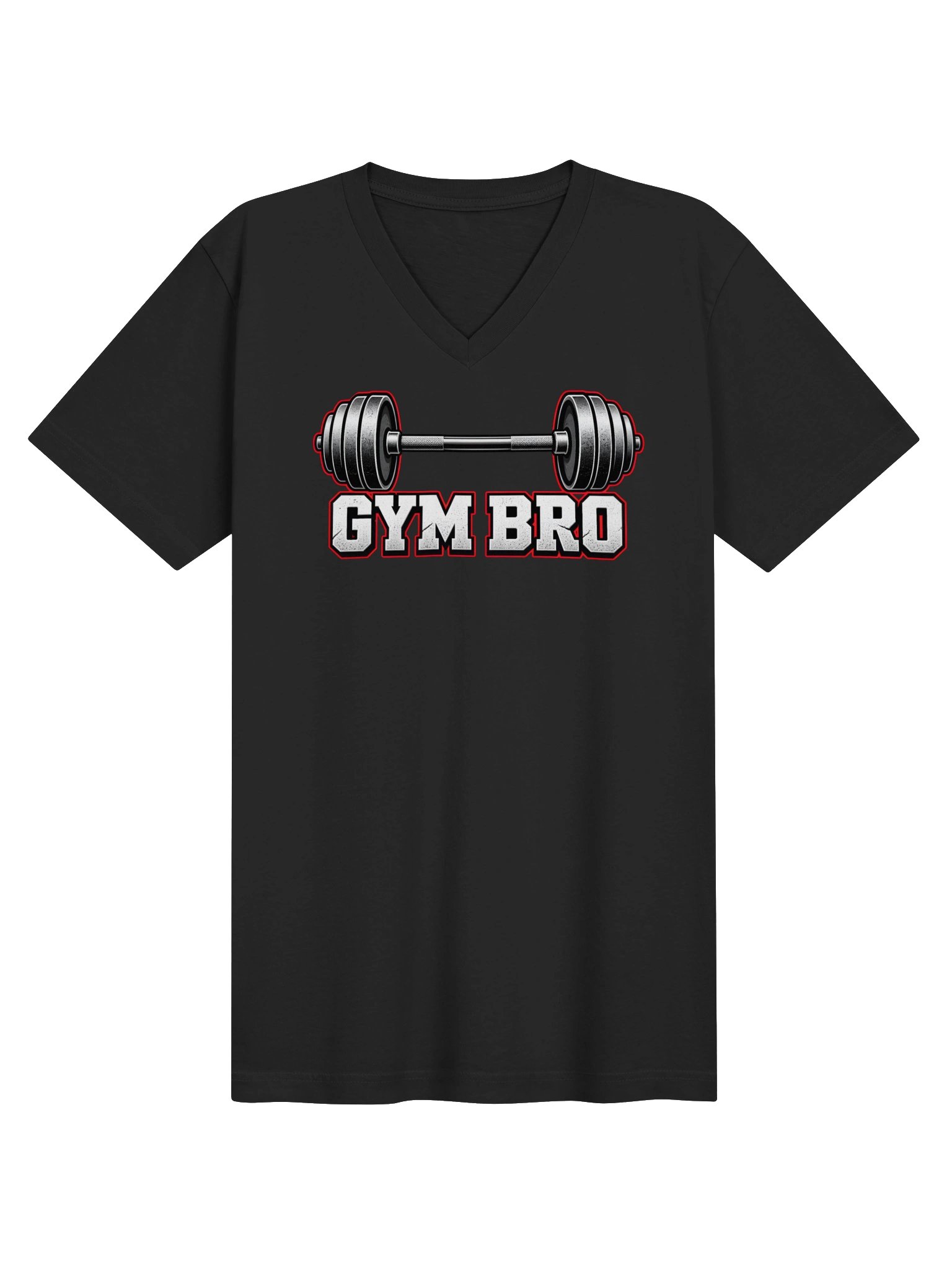 GYM BRO Barbell V-Neck Tee product image (3)