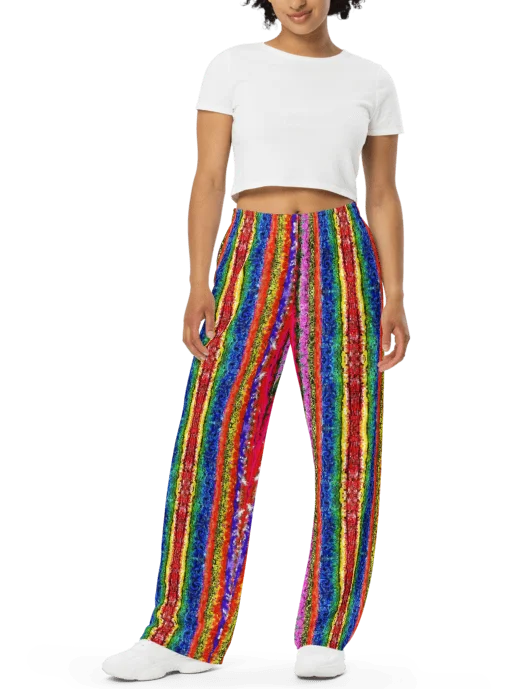 Boho colorful Stripes - Unisex Wide-Leg Pants product image (1)