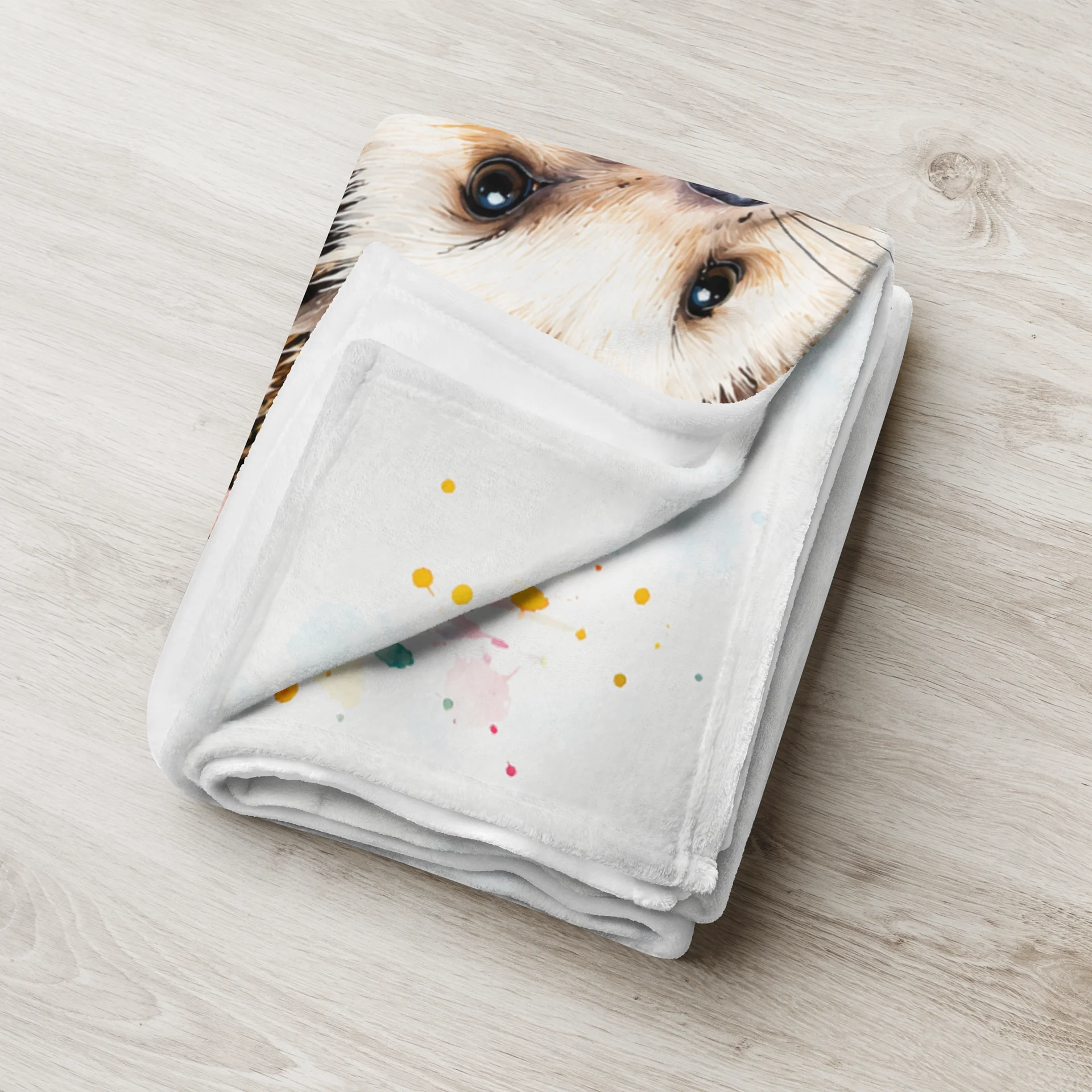 Hedgehog in Bloom – Whimsical Floral Throw Blanket product image (3)