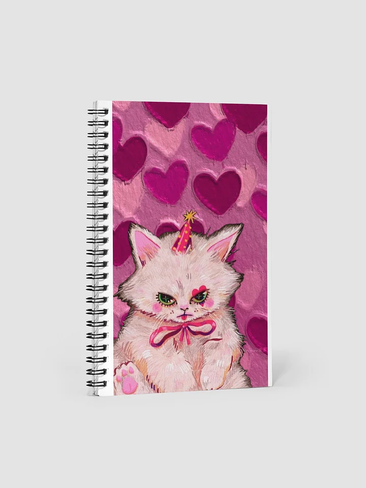Cute Grumpy Party Cat spiral Notebook product image (1)