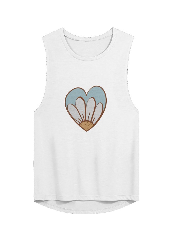 Heart Bloom Muscle Tank | Retro 70s Floral Heart Women's Tank Top product image (1)
