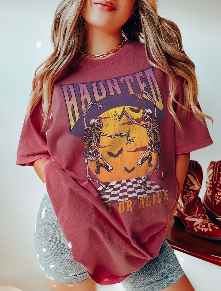 Haunted Dead or Alive T-Shirt | Funny Dancing Skeletons for Fall and Halloween product image (5)