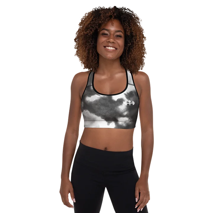 His House Womens Padded Sports Bra - B&W Tie Dye product image (1)