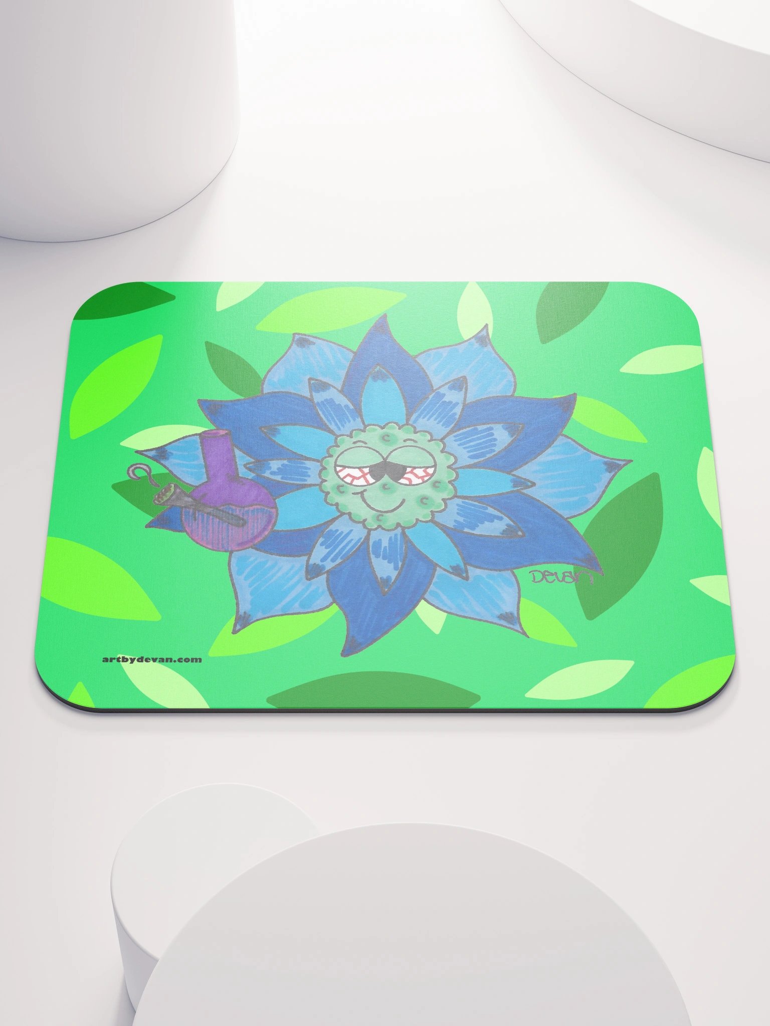Light Blue Stoner Flower Mousepad product image (1)