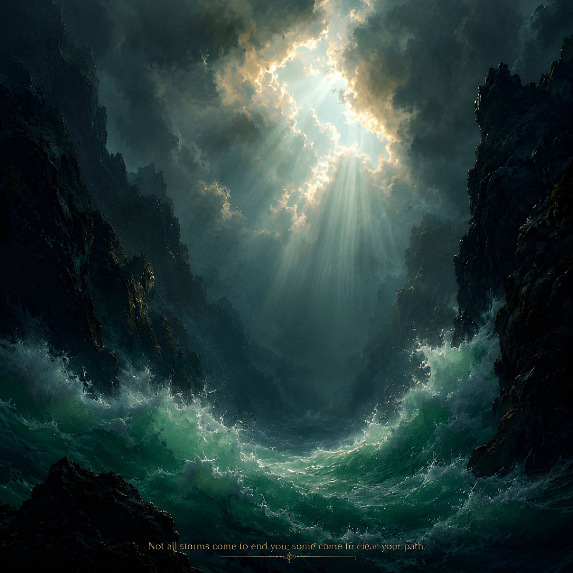 Not All Storms Come to End You Wall Art | Inspirational Ocean Digital Download | 8K 300 DPI Print product image (2)