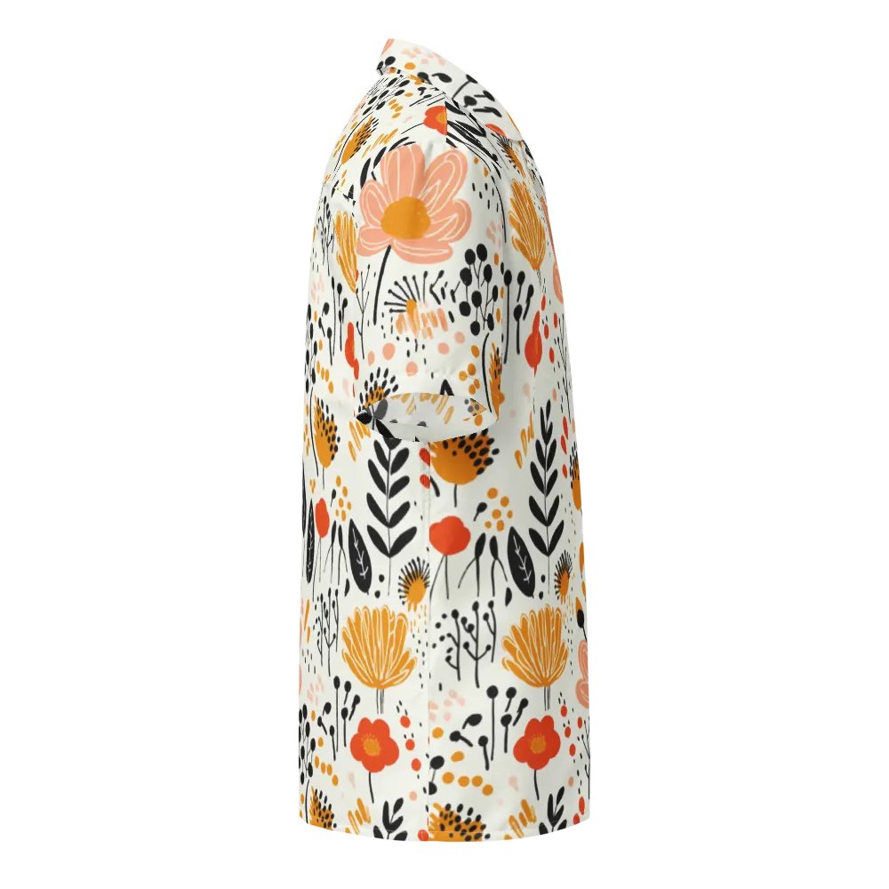 Retro Flowers Peach Hawaiian Shirt product image (10)