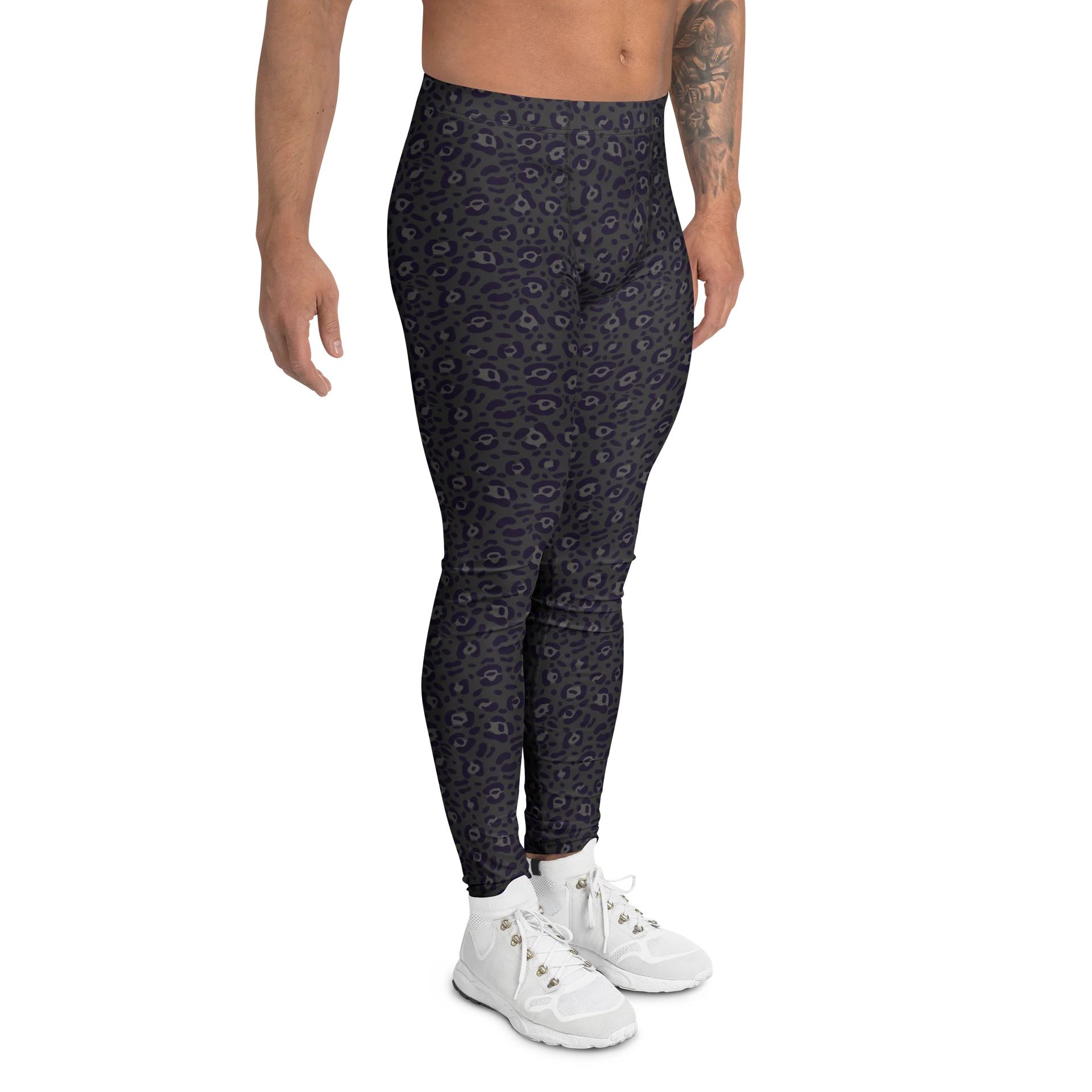 Comfortable Men's Leggings with Bold Black Leopard Print product image (3)