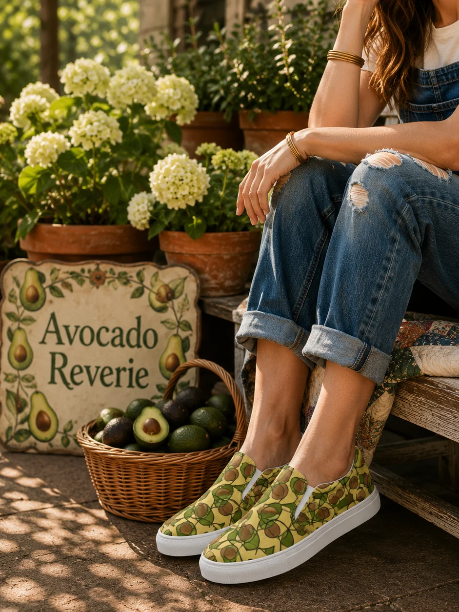 Avocado Reverie – Women's Slip-On Canvas Shoes product image (1)