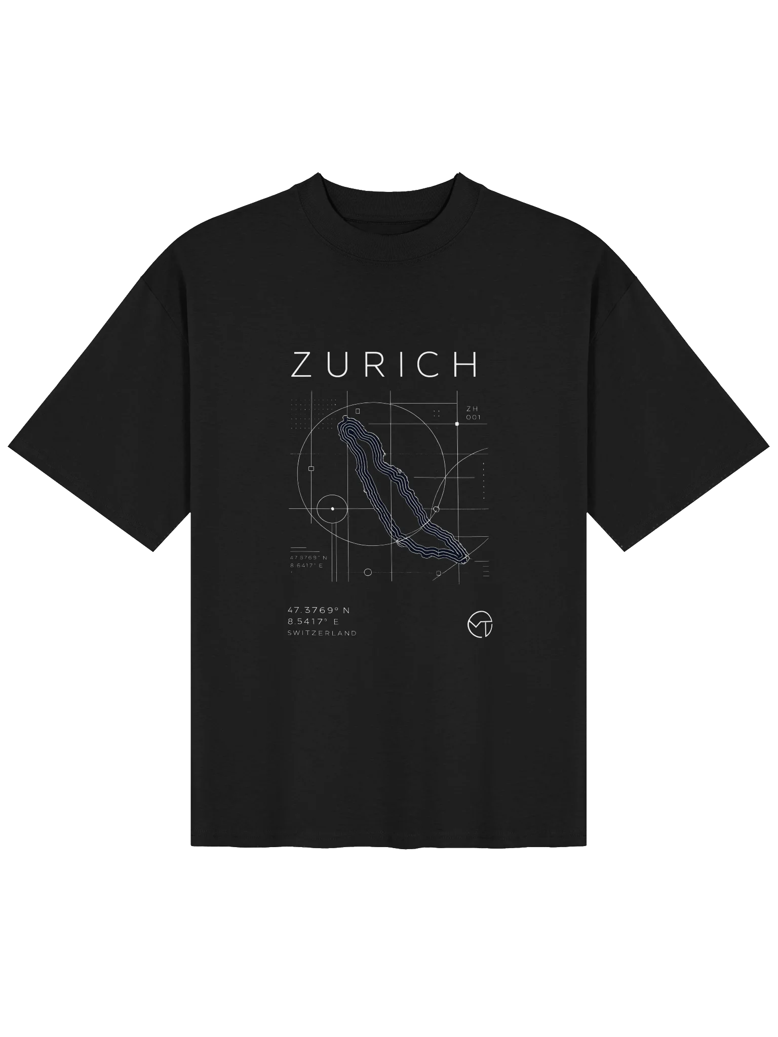 ZURICH Lake Geometry Tee – Premium Swiss Minimalist T-Shirt product image (1)