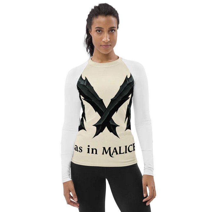 M as in malice all-over print women`s rash guard by dark alphabet product image (1)