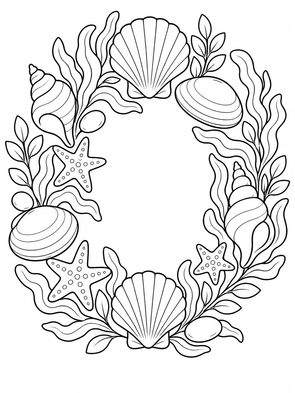 Shells and the Sea: 15 Easy Coastal Coloring Pages product image (5)