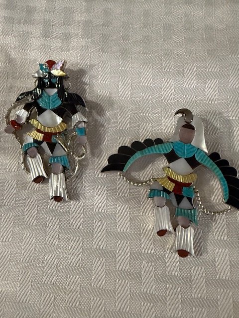 Artisan Zuni Multi-Stone Inlay "Ceremonial Dancer" Statement Pendant product image (1)