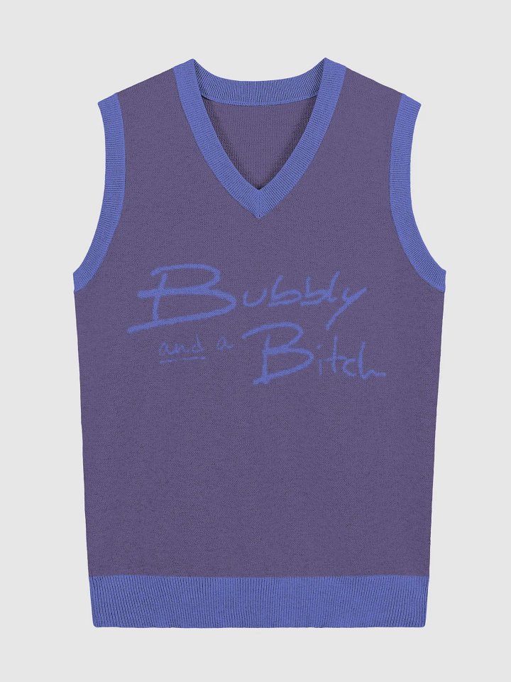 Bubbly and a B*tch (lg. design, violet and royal) knitwear vest product image (2)