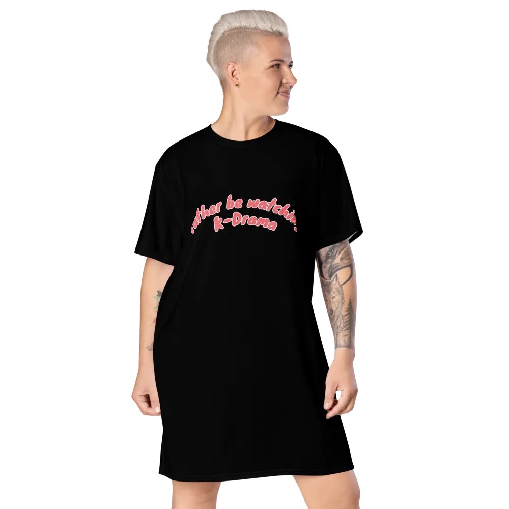 rather be watching kdrama cozy shirt dress product image (6)