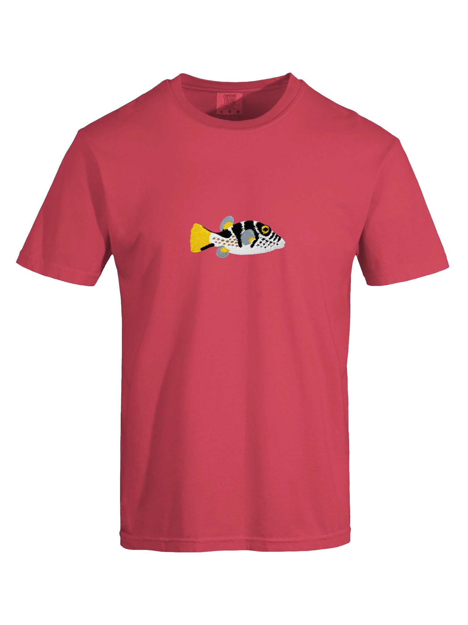 Valentini Puffer Embroidered Shirt | Reef Aquarium Fish Embroidery Tee | Toby Puffer Saltwater Marine Fish Apparel product image (9)