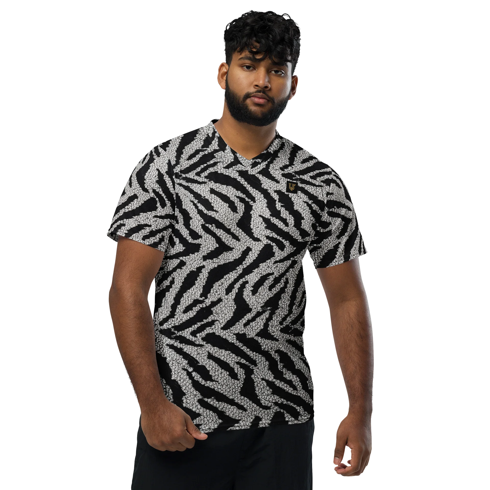 Lafate Store Designer Full Print Shirt Black & Grey Animal product image (1)