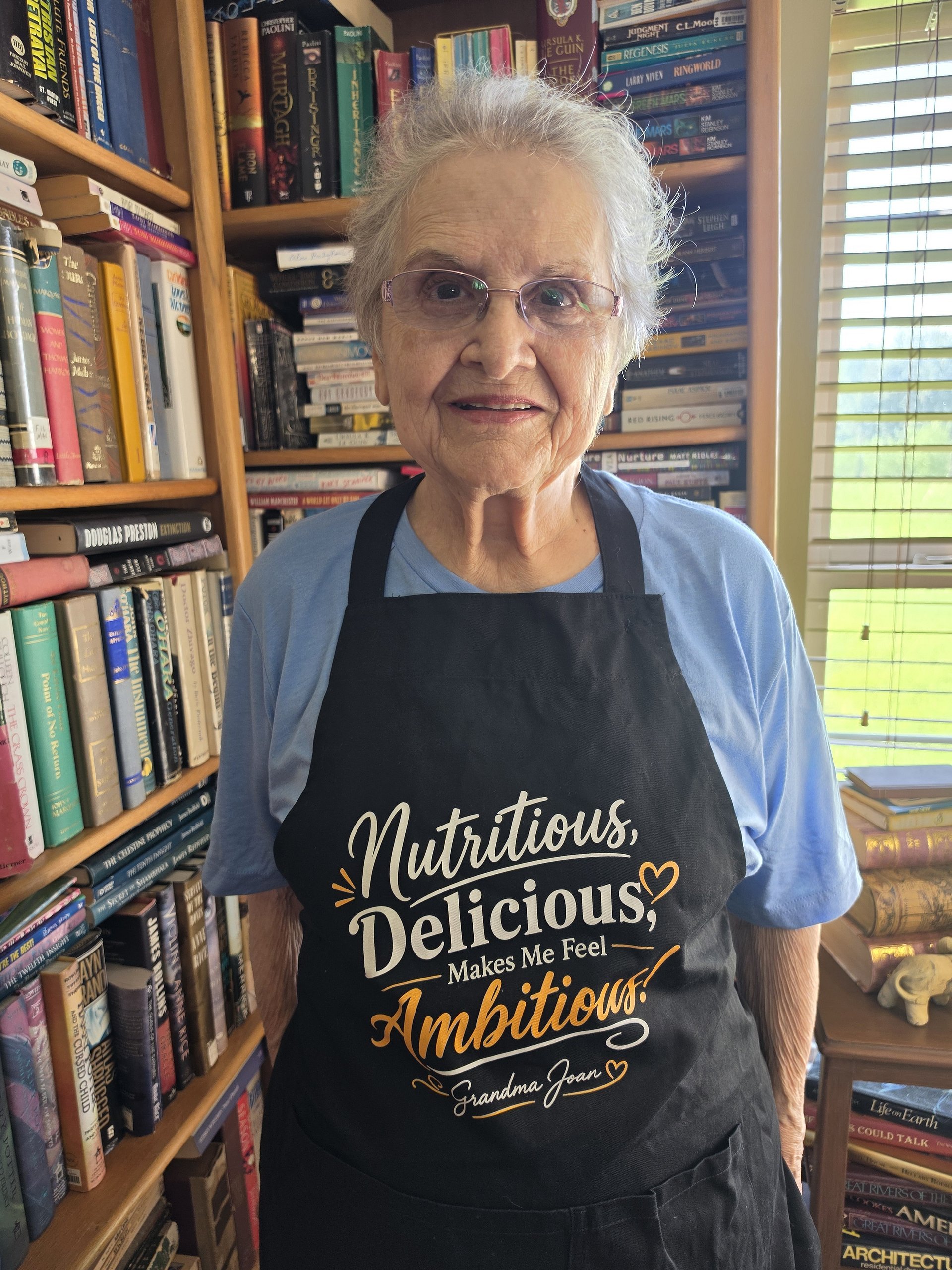 Nutritious Delicious Makes me feel Ambitious! - apron product image (1)