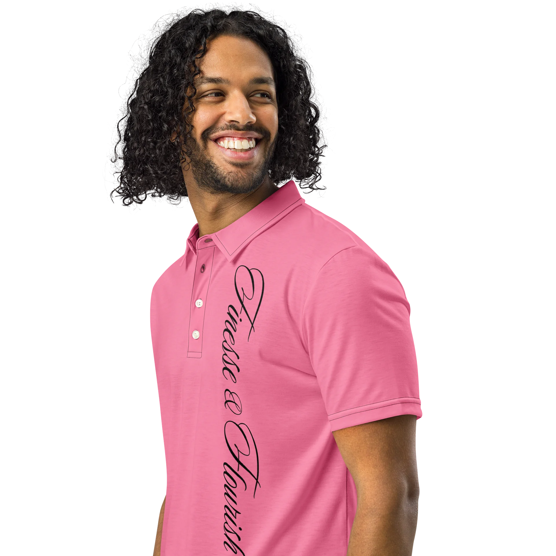 F&F Left Script Slim Fit Polo Shirt (BRST CNCR) product image (2)