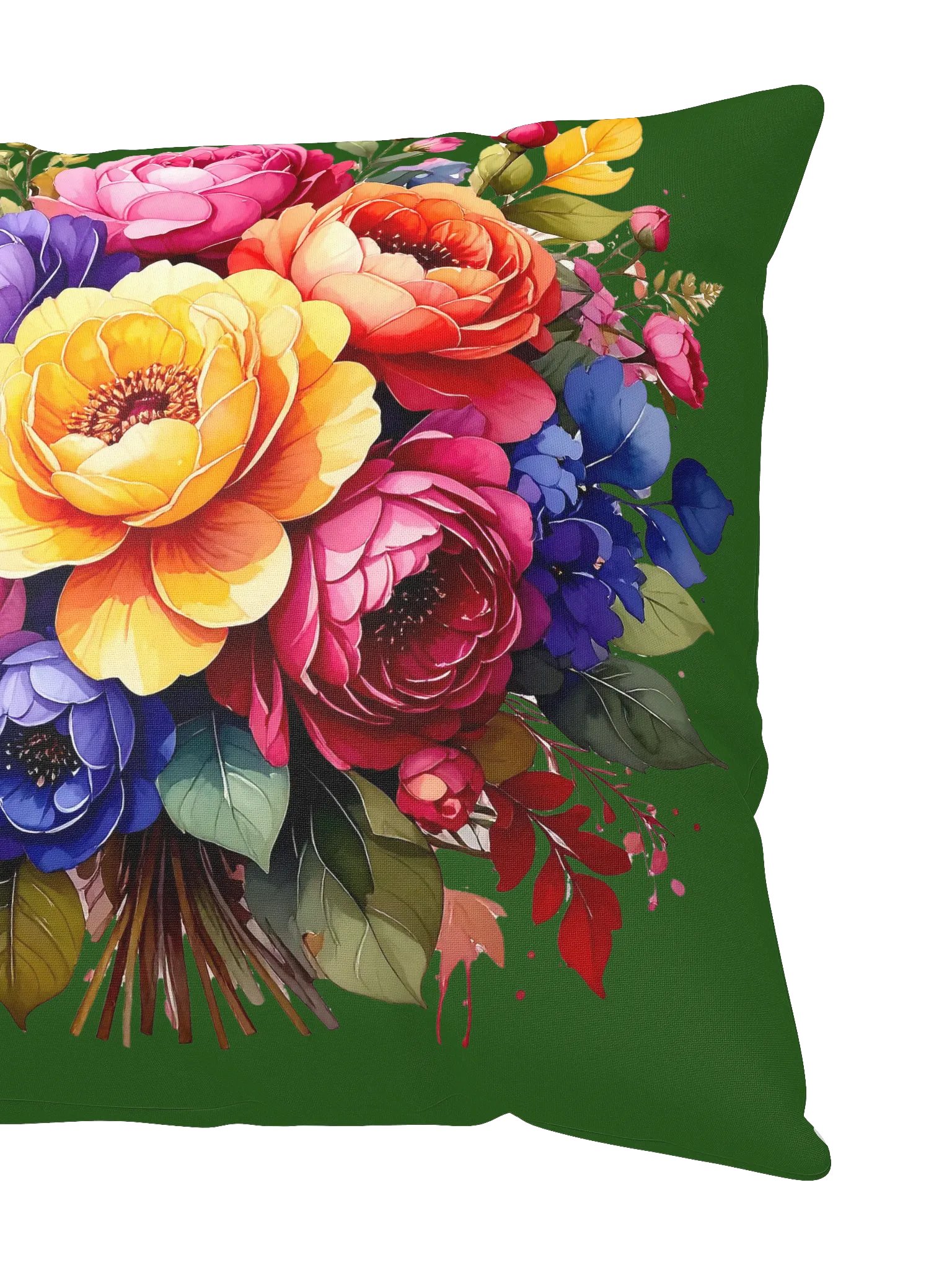 Columbia Road Market Floral All-Over Print Pillow (Green) product image (3)