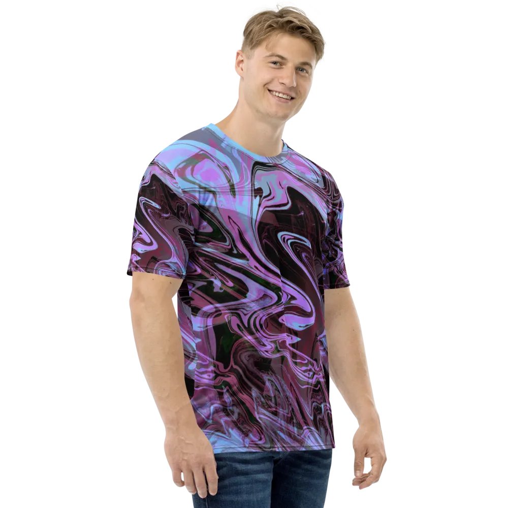 Pink, Black and Blue Swarm Pattern Urban Design T-Shirt product image (4)