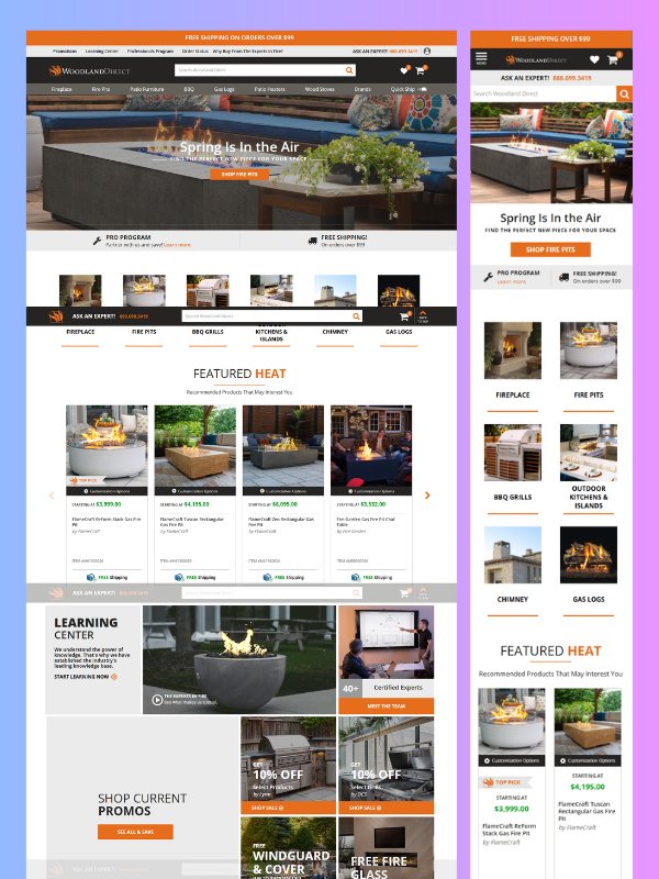 ECommerce Homepage – Outdoor Living & Fireplace Store Template product image (1)