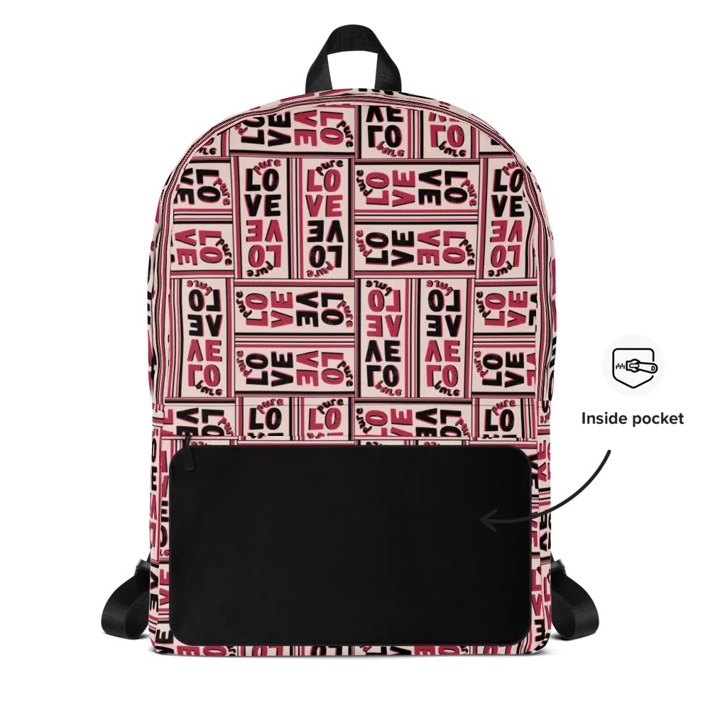 Pure LOVE dual Color Pattern on peach Background - All-Over Print Backpack product image (9)