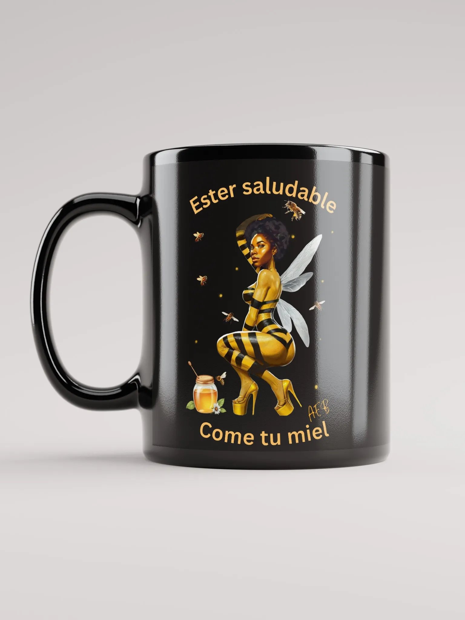 Bee Buzz Black Mug product image (11)