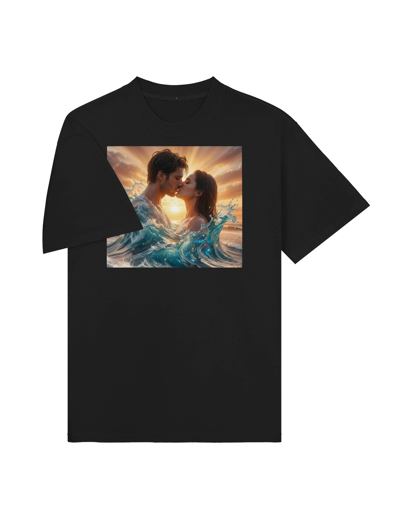 Ocean Twin Flames Sunset Kiss Oversized Tee product image (3)