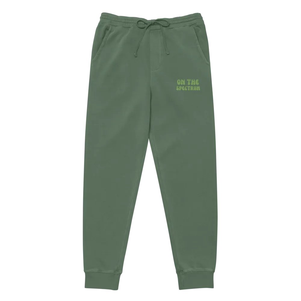 ON THE SPECTRUM (green) pigment dyed sweatpants product image (3)