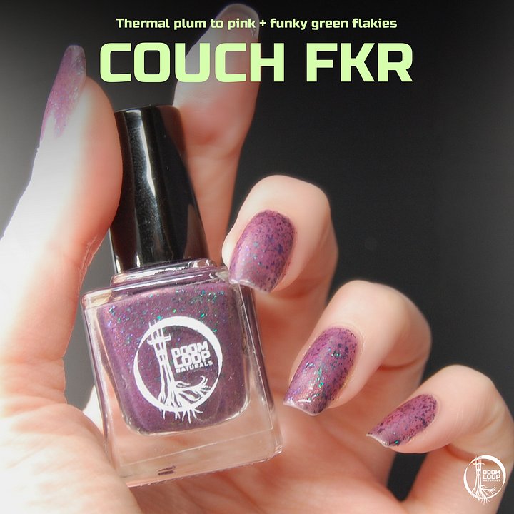 COUCH FKR - Dark Plum to Pink Thermal Green Flake Nail Polish product image (1)