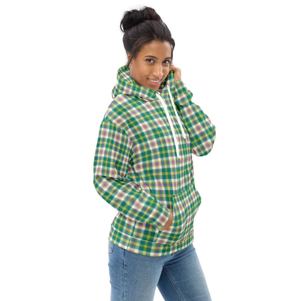 Seafoam Green and Purple Plaid Hoodie product image (1)