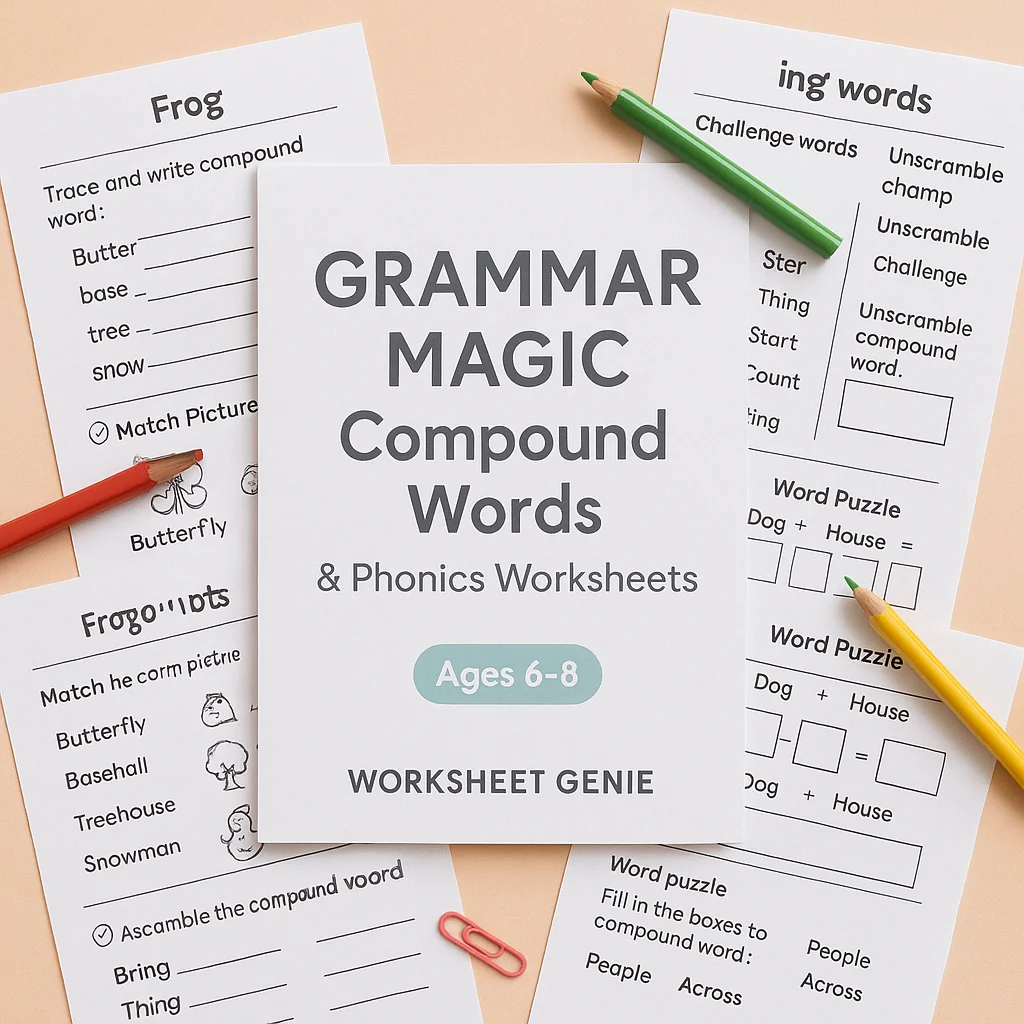 Grammar Magic: Phonics and Spelling Worksheets for Young Readers product image (1)
