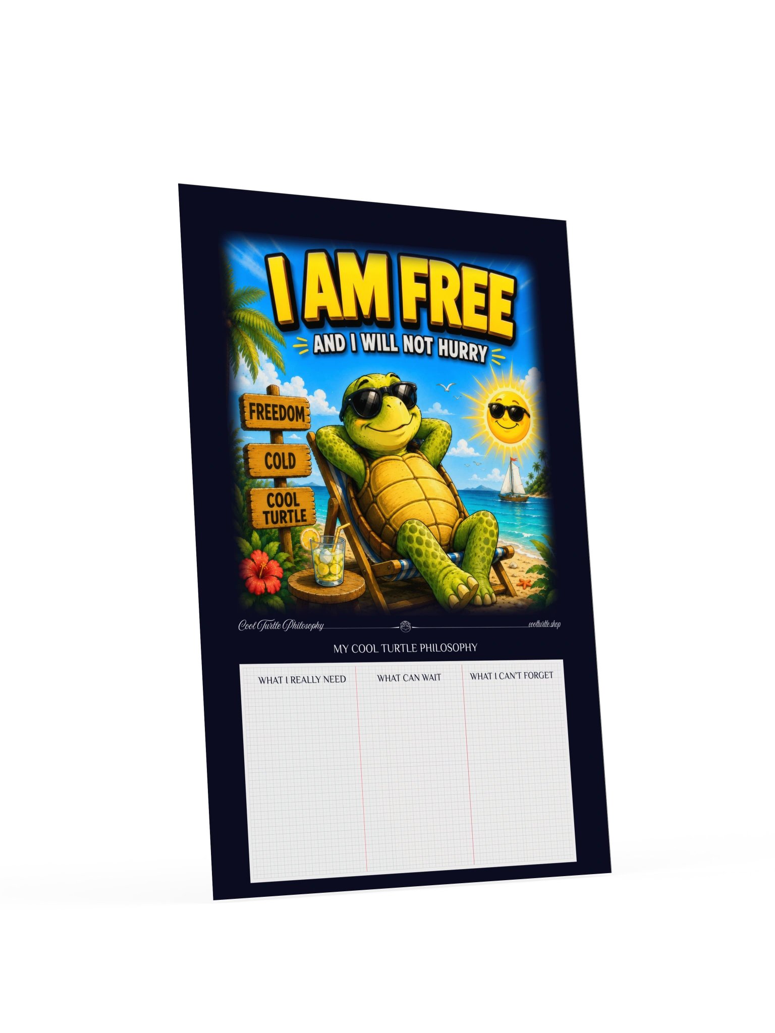 I AM FREE — My Cool Turtle Philosophy Interactive Poster — Deep Navy product image (4)
