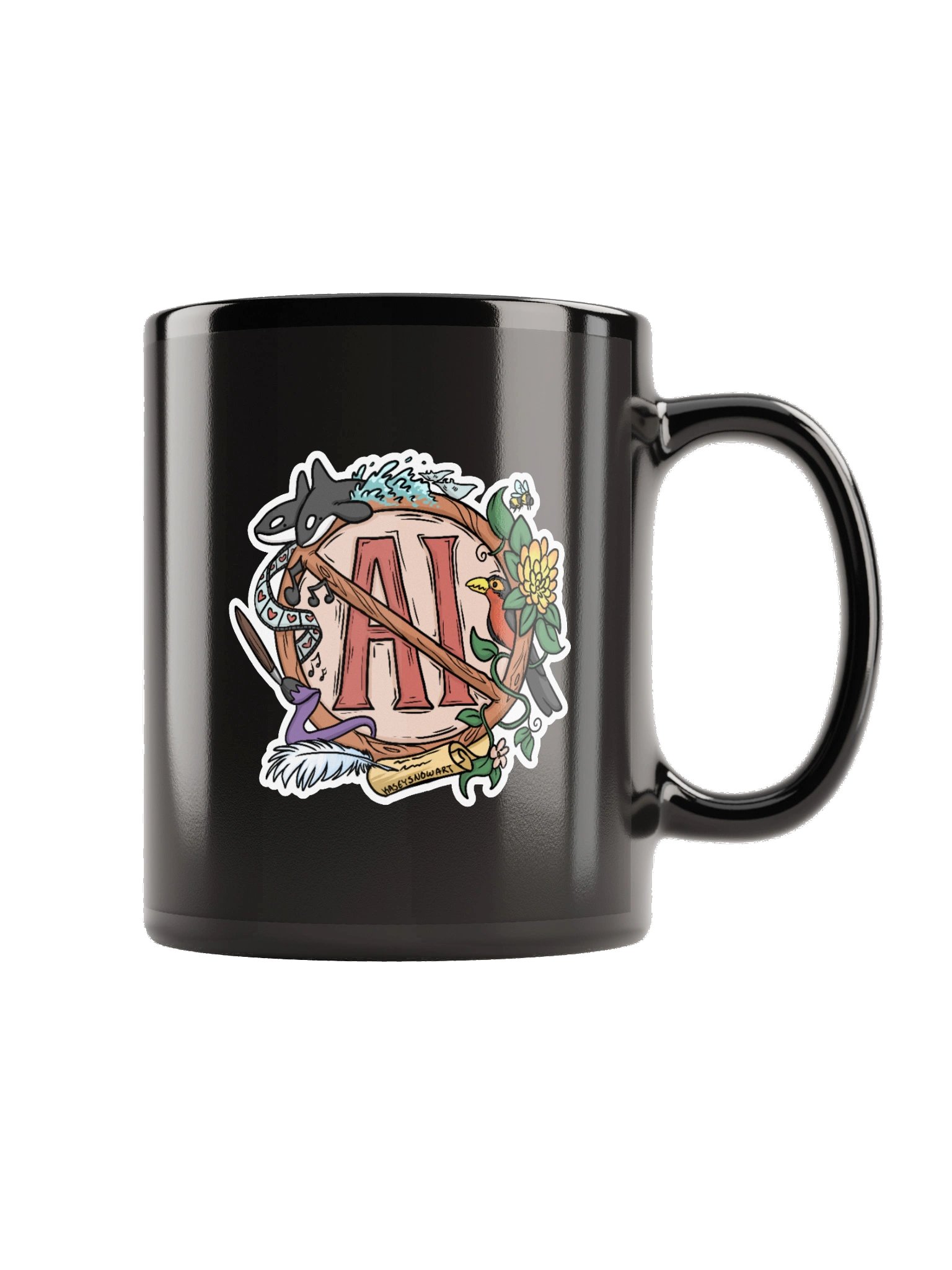 No AI Mug (Black) product image (5)