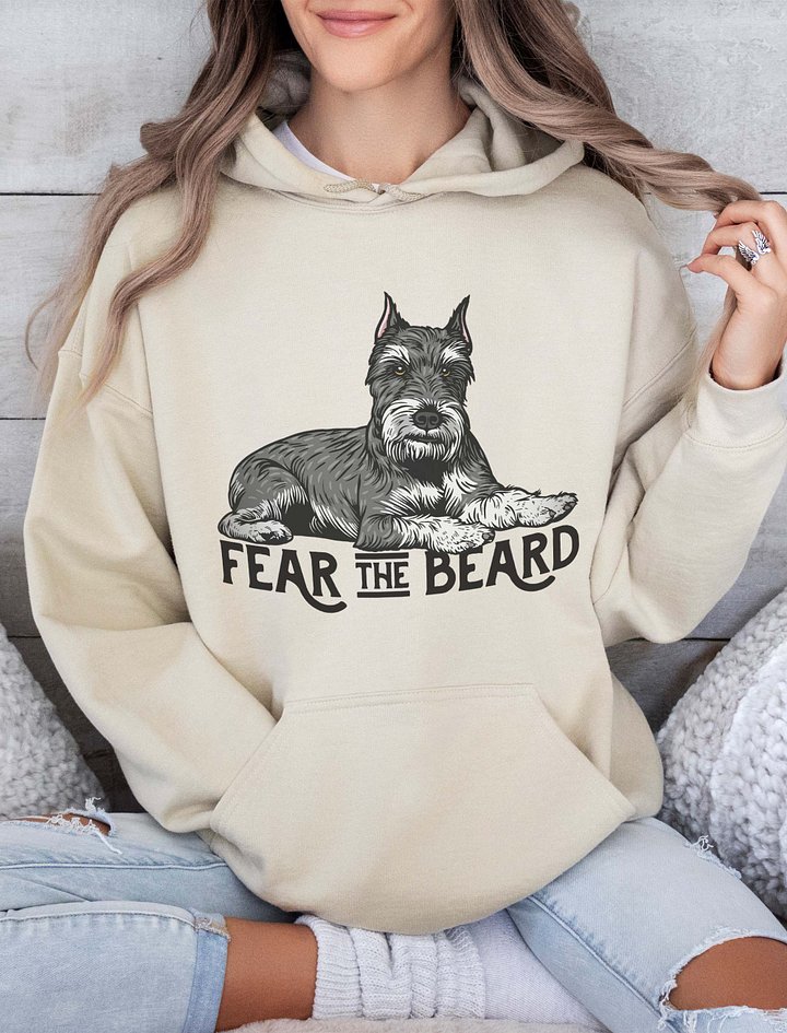Fear the Beard Hooded Sweatshirt of a Schnauzer(Cropped) | Funny Hoodie for Bearded Dog Paw-rents product image (2)