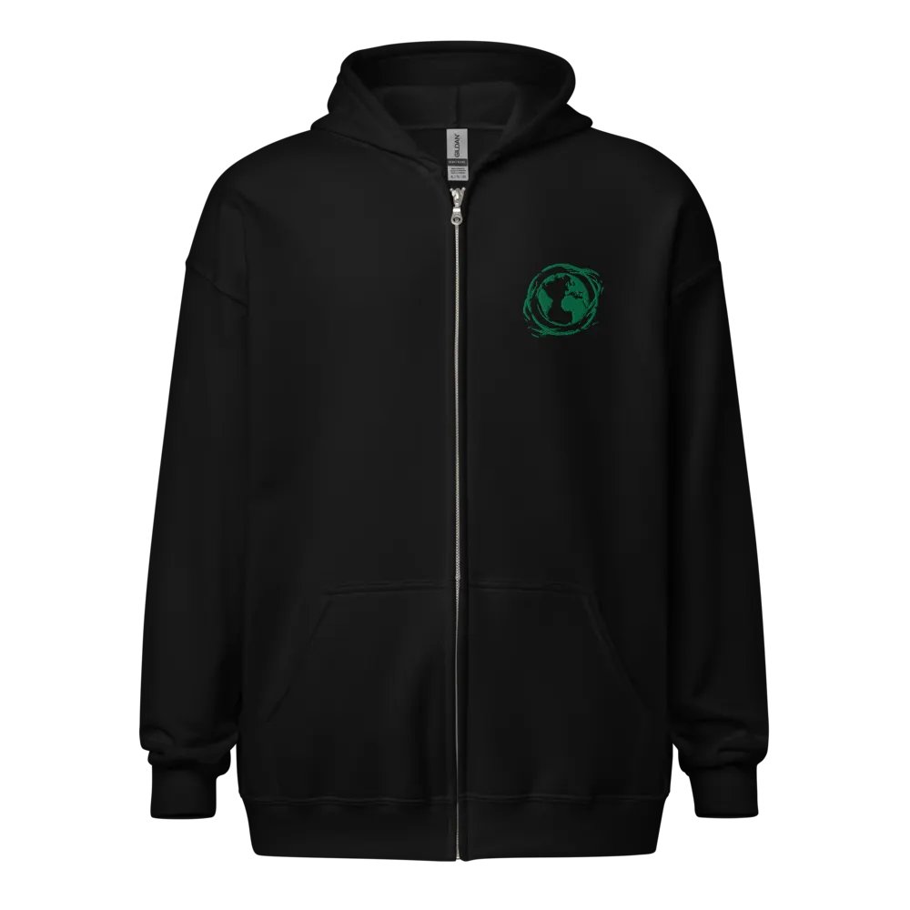 Heavy Zipper Hoodie, Unisex Embroidered logo product image (1)
