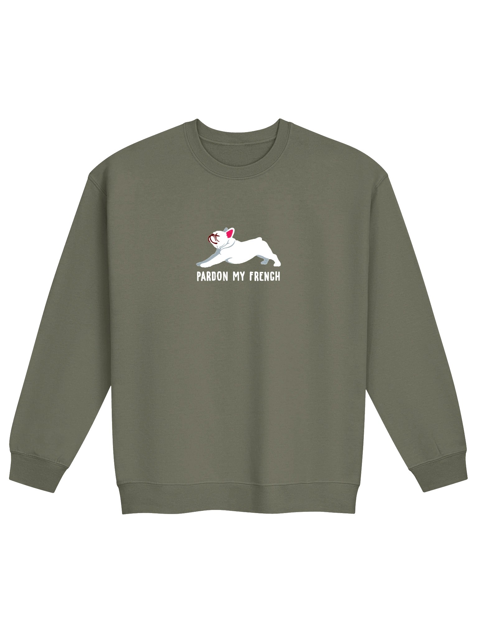 Pardon My French Sweatshirt (Embroidered) of a French Bulldog(White) product image (4)
