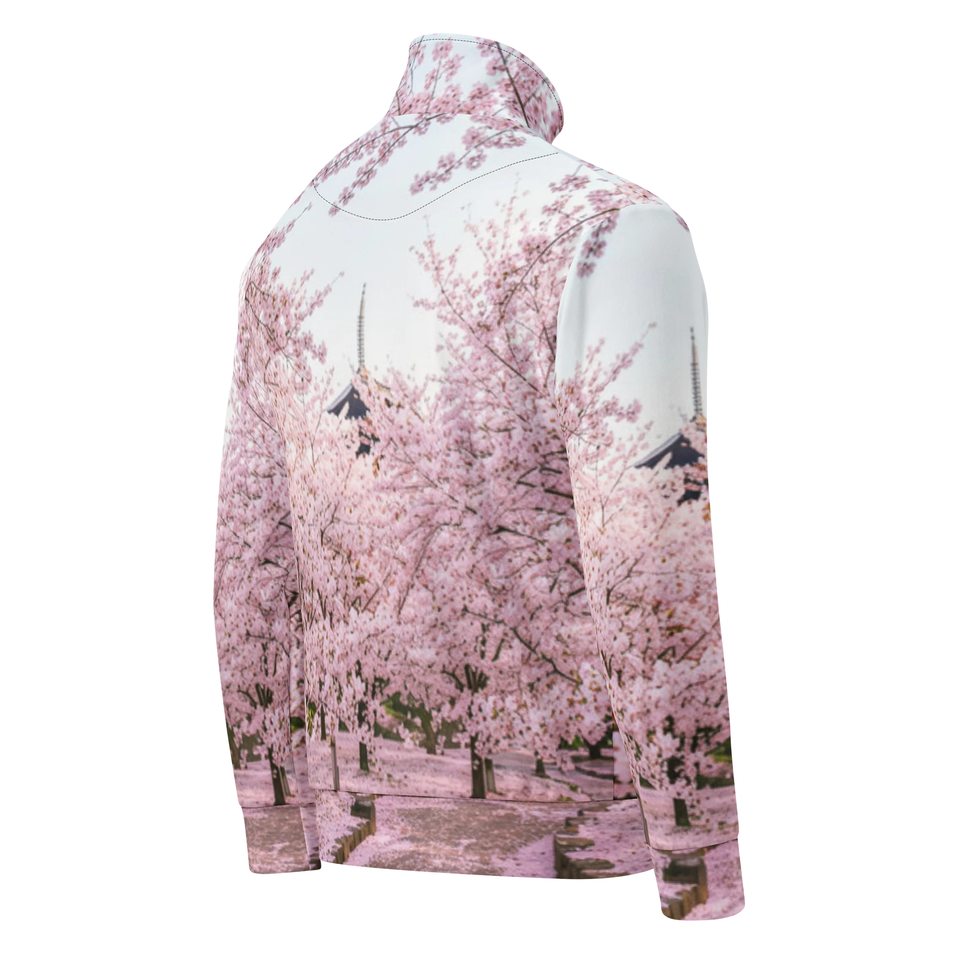 Recycled Unisex Cherry Blossom Track Jacket | Eco-Friendly Zip-Up product image (2)