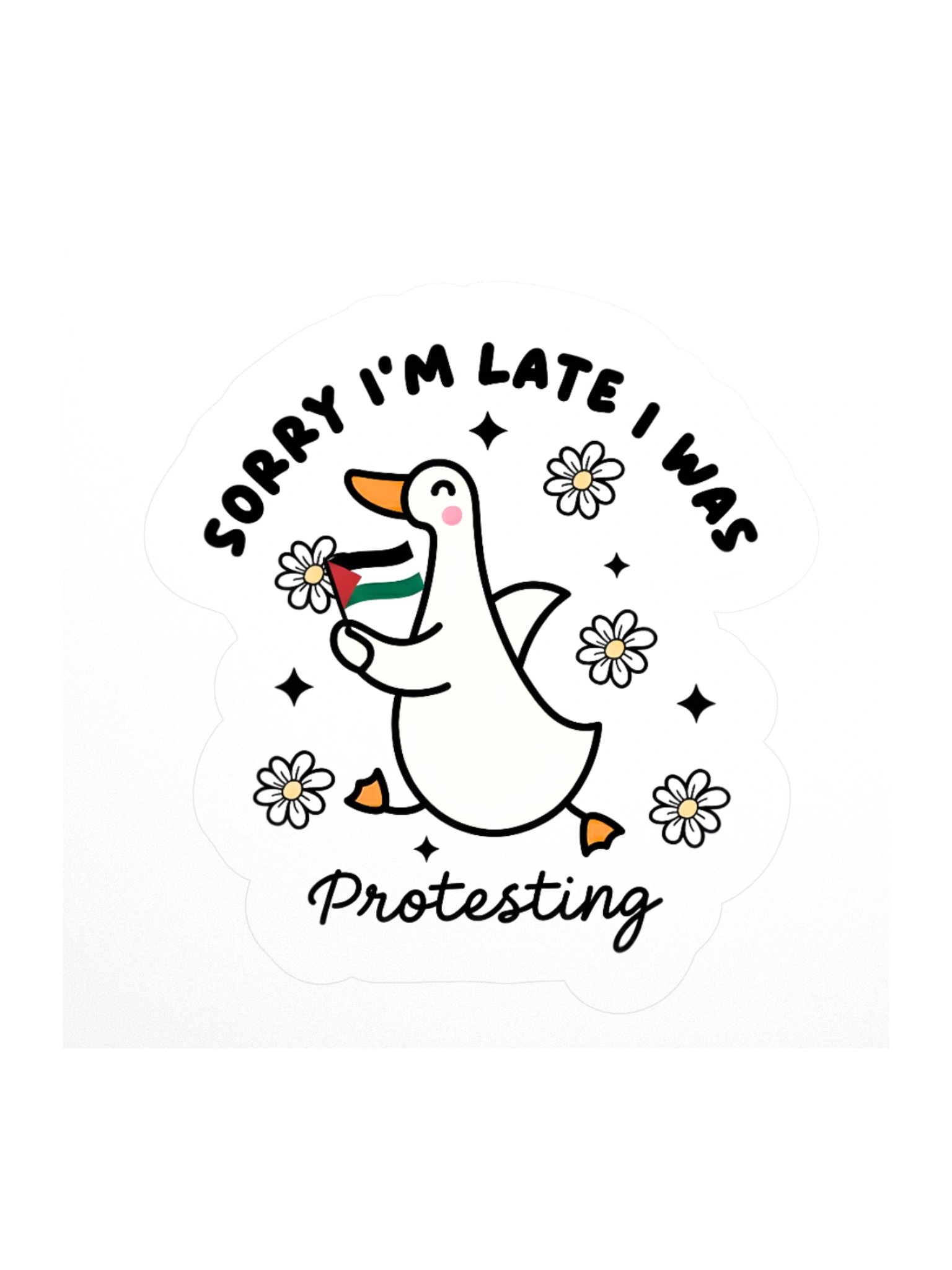 Sorry I'm Late I Was Palestine Duck Sticker product image (2)