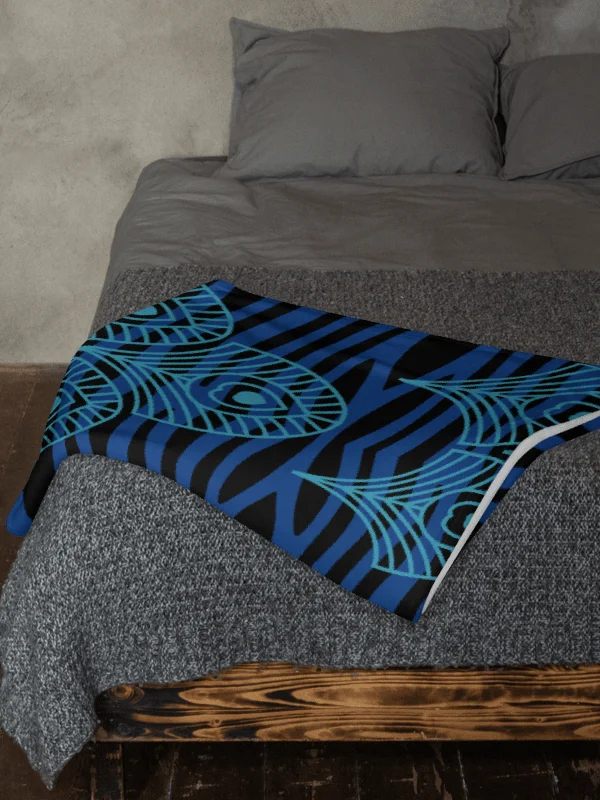 Blue Peacock Feathers Paradise Throw Blanket product image (5)