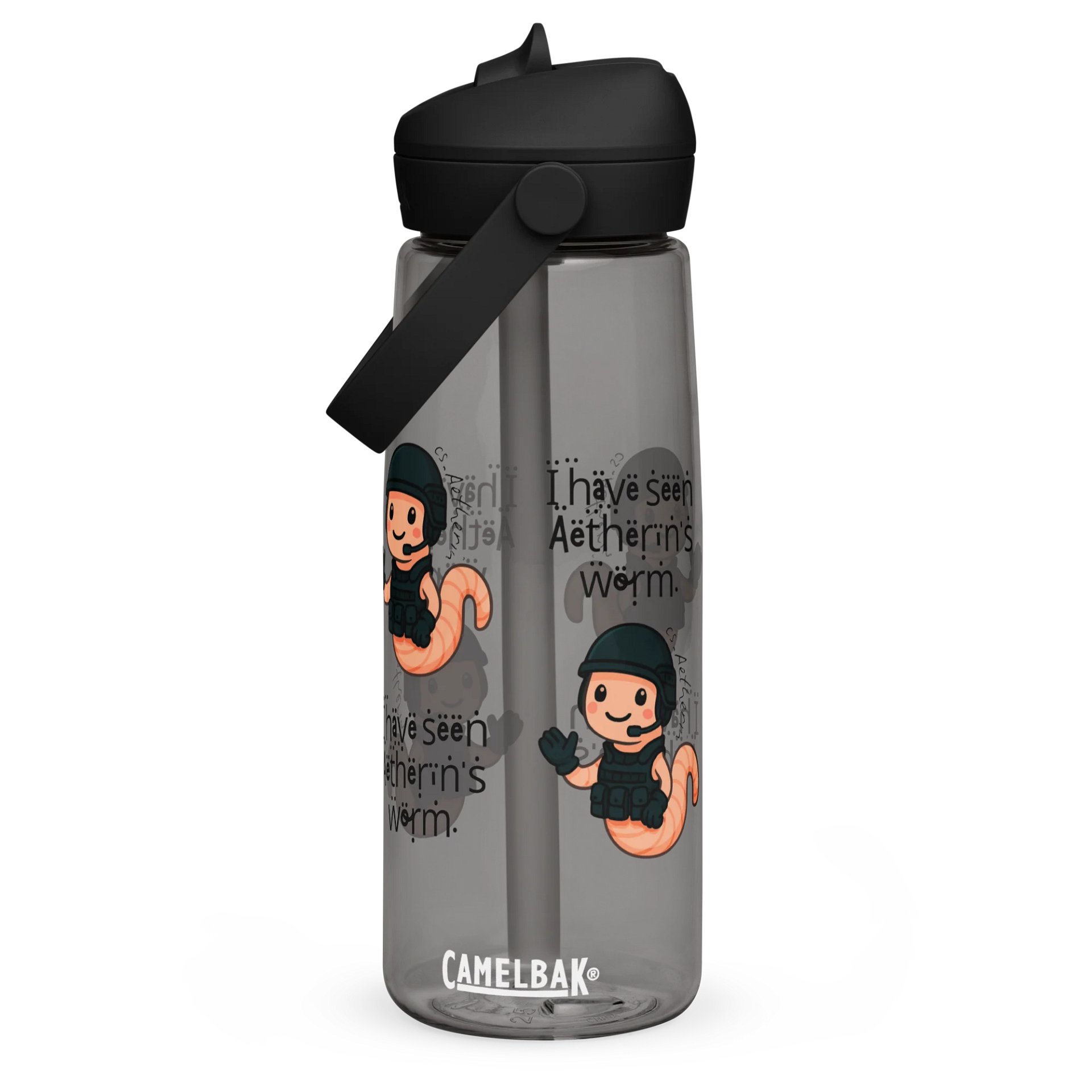 Tactical Worm Flip Straw Water Bottle product image (3)
