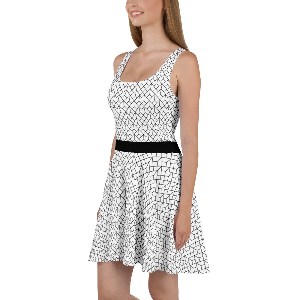 Black & White Mesh Pattern Geometric Dress product image (4)