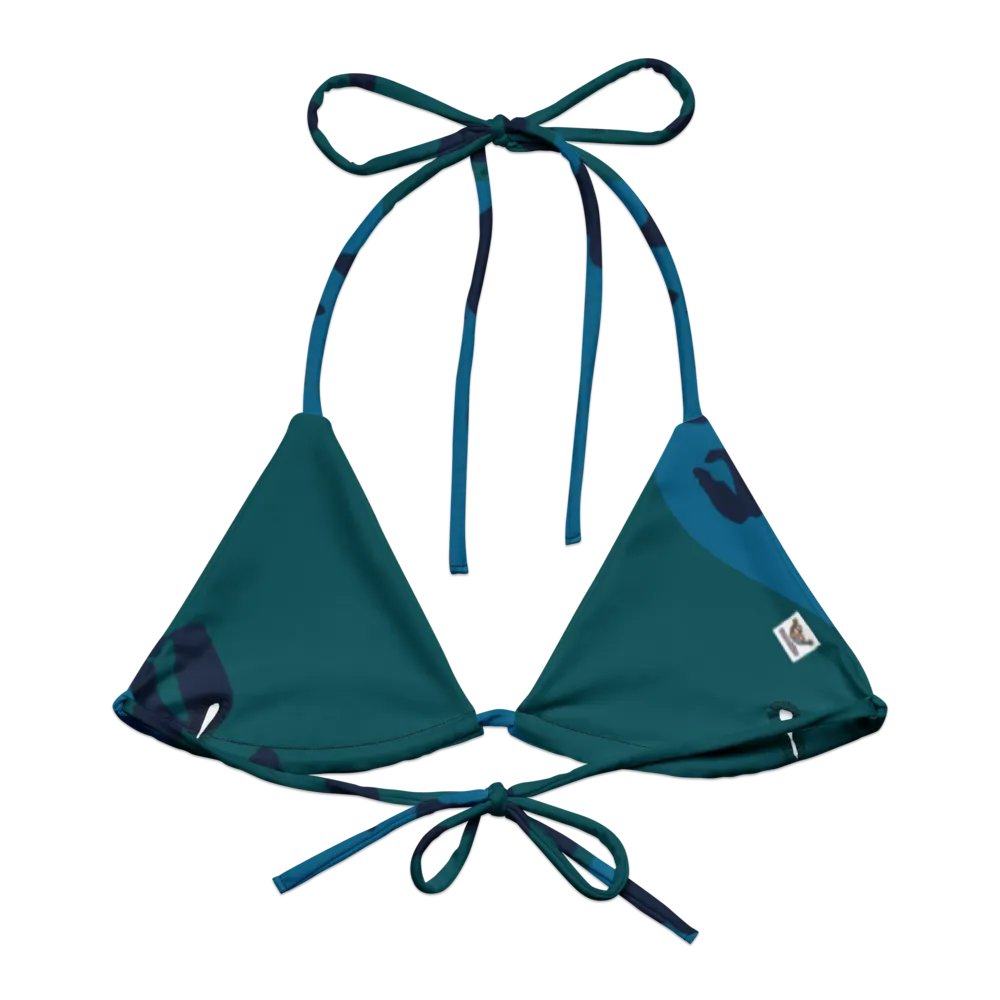 Flowing Teal Leopard All-Over Bikini Top product image (2)