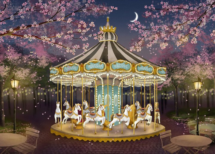 Spring Night Carousel Art Print product image (2)