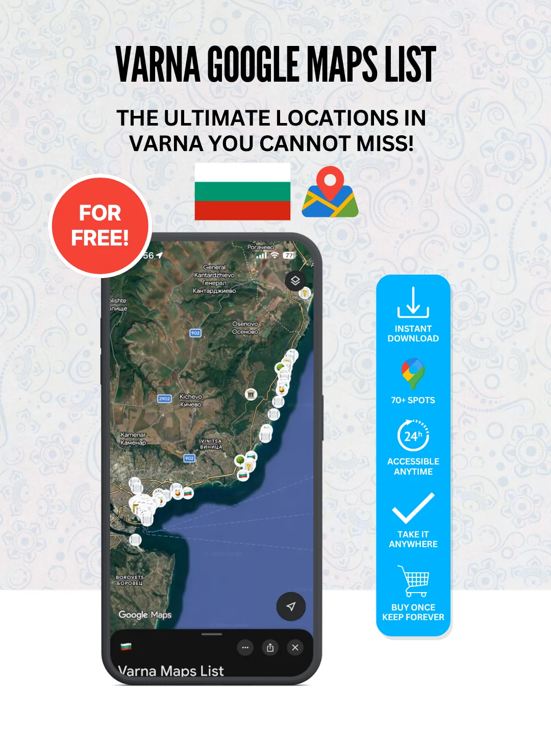 Varna Cheat Sheet + FREE Google Maps List (70+ LOCATIONS) product image (3)